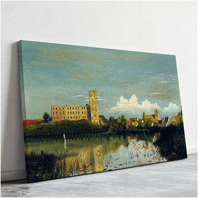 View From Kolding Lake Towards Koldinghu By Peder Mork Monsted Canvas Prints Giclee Print Wall Art For Home Decor