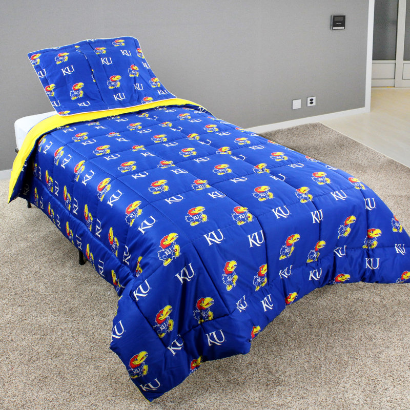 Ensemble d'édredon réversible NCAA, Édredon simple, Kansas