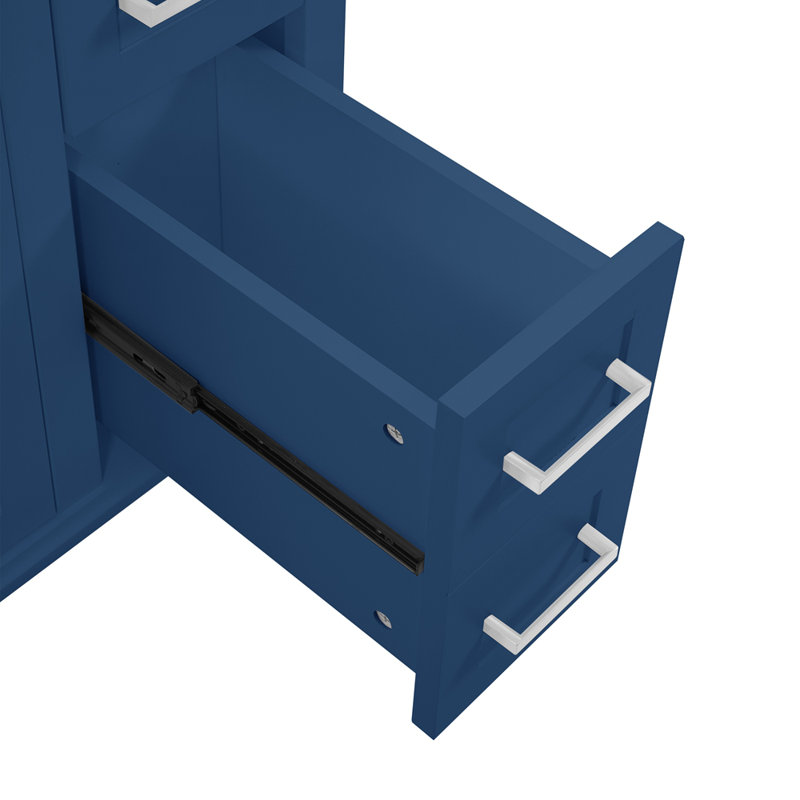 Meuble-lavabo 30 po avec lavabo en céramique, Bleu