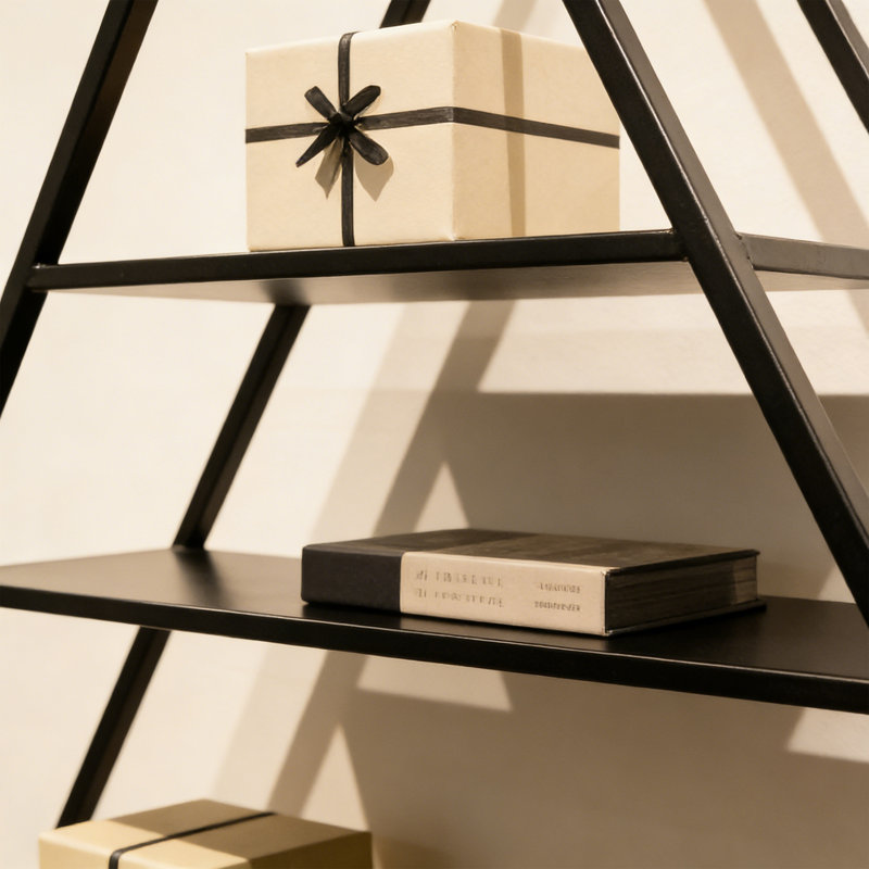 Modern Iron Pyramid Display Shelf, 70.87" H x 23.62" W x 11.81" D