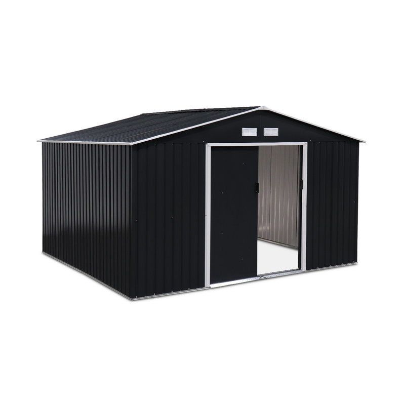 Alaiiah 11 ft. W x 10 ft. D Metal Saltbox Garden Shed