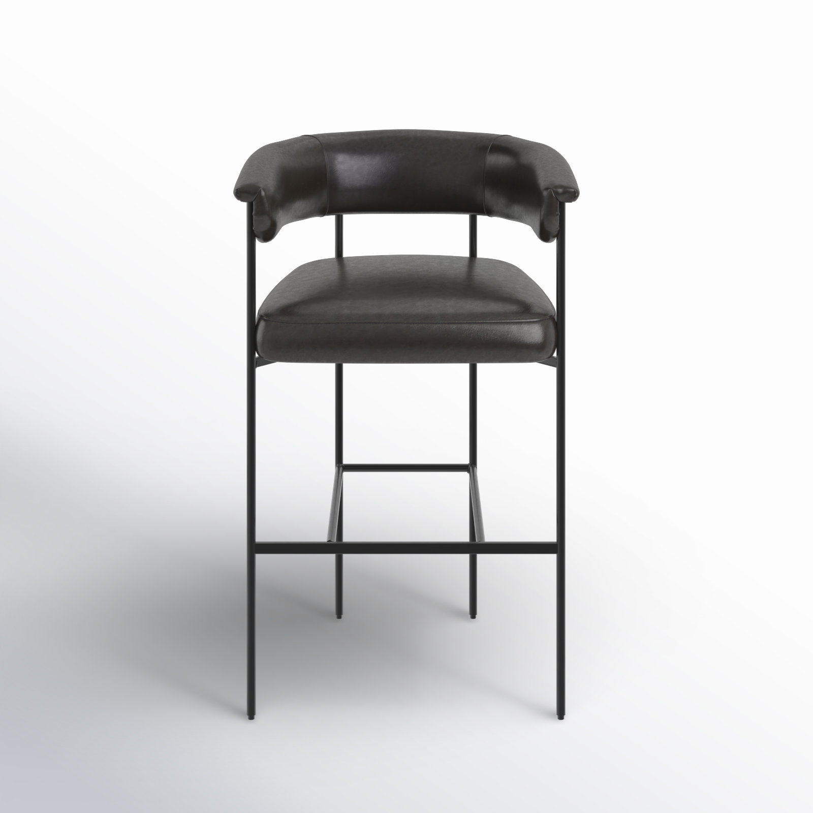 Lyssa Counter and Bar Stool, Bar Stool (30.5" Seat Height), Sonoma Black Genuine Leather, Solid