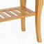 Long banc de douche en bambou avec tablette de rangement