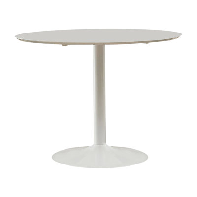 Table de salle à manger blanche avec base en métal, parfaite pour une utilisation quotidienne de 40 pouces de large