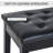 Black Piano Seat With Faux Leather Upholstery And Wooden Support For Duets Frame -