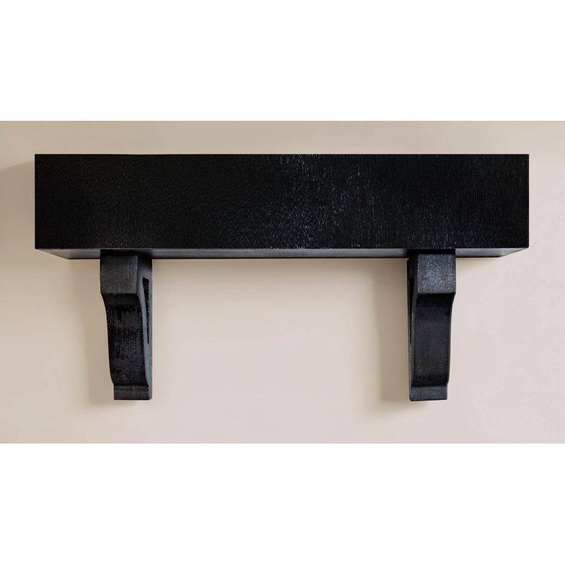 Tablettes flottantes en peuplier avec corbeaux, H 12 po x l 58 po x P 6 po