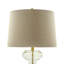 73.5cm Tall Living Room Table Lamp with Clear Glass Base, Bedside Buffet Lamp Linen Shade-1521199698