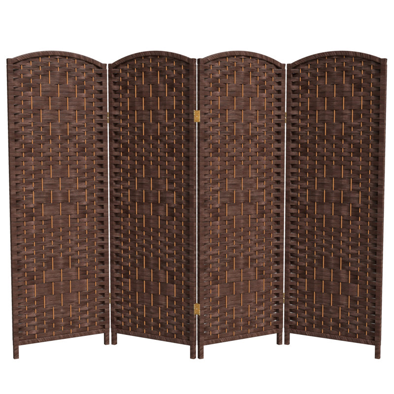 Paravent Short Diamond Weave, 4, 4 pi, Café noir