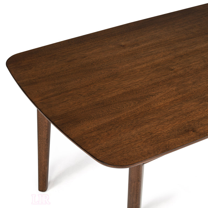 Ensemble de salle à manger 5 pièces de style Mid-Century moderne avec table rectangulaire, finition en bois chaud et chaises rembourrées moelleuses