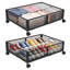 Ensemble de 2 bacs de rangement sous le lit avec roulettes, organisateur de tiroirs de rangement en métal pour chambre à coucher, vêtements, chaussures, couvertures et articles saisonniers