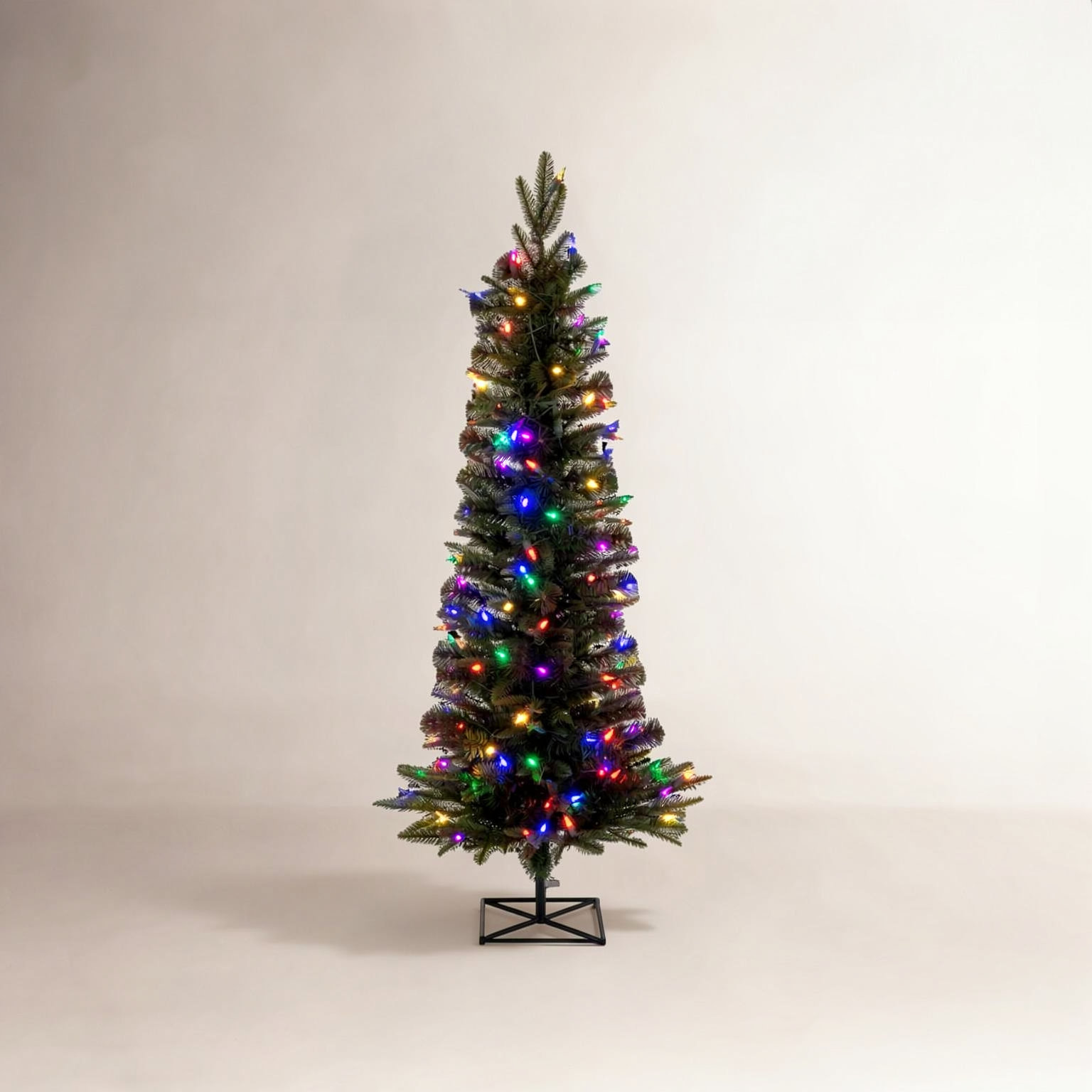 Slim Pre-Lit Fir Christmas Tree, 3.5', Multi-colored LED