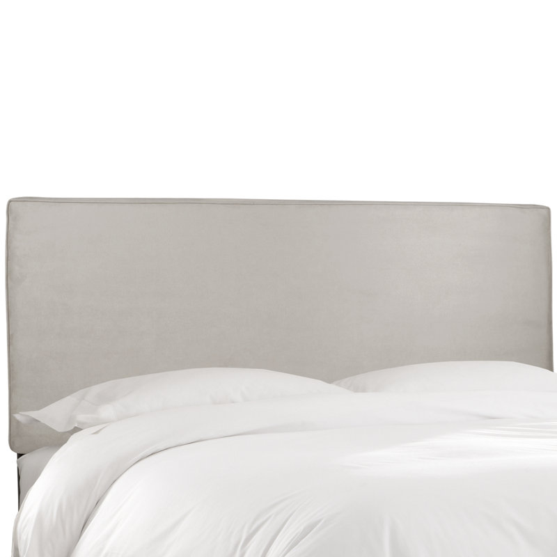 Upholstered Headboard, Twin, Bella Light Gray Performance Velvet