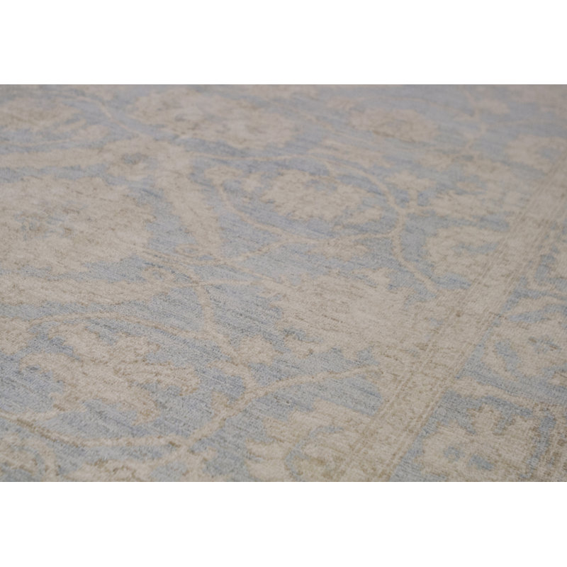 Hand-Knotted High-Quality Light Blue Area Rug