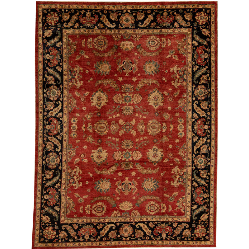 Hand-Knotted High-Quality Red/Black/Beige Area Rug