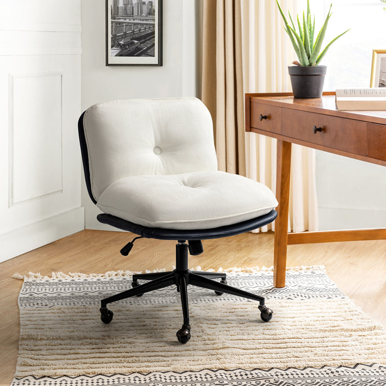 Shickley Oversize Criss Cross Task Chair with Comfortable Cushion Latitude Run Upholstery Color: Sage/White