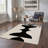 Vesselum Abstract Machine Washable Beige / Black Indoor Area Rug with Non-Slip Backing-128992661