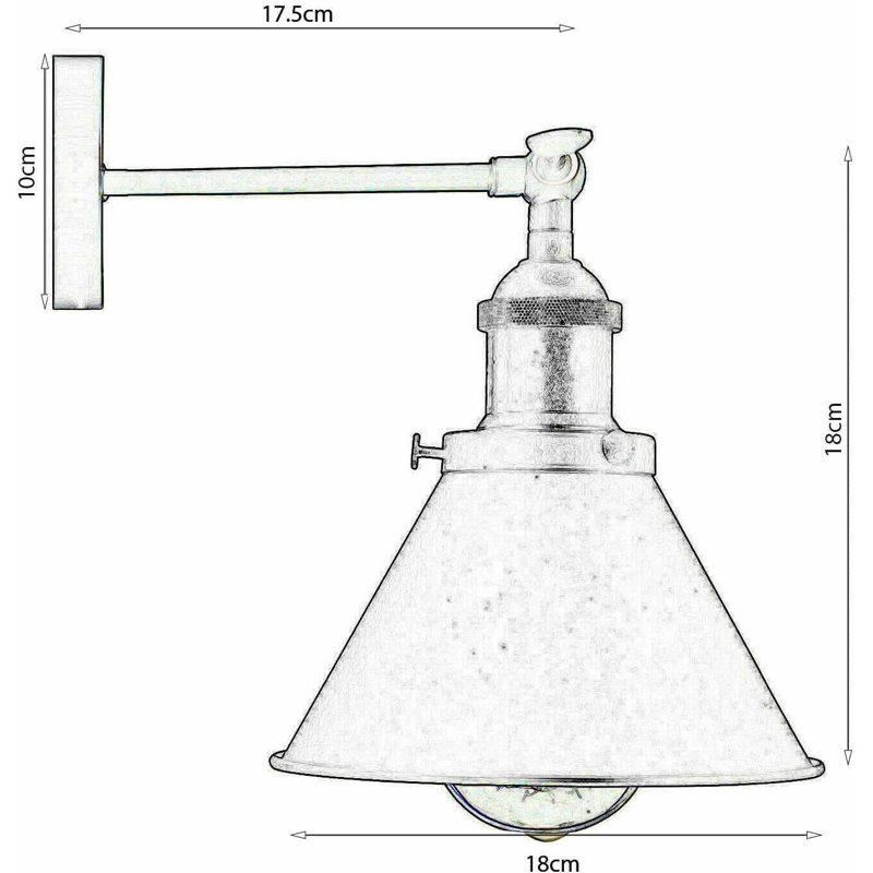 Aybar Armed Sconce, 17cm H x 22cm W x 17cm D, Chrome, Chrome