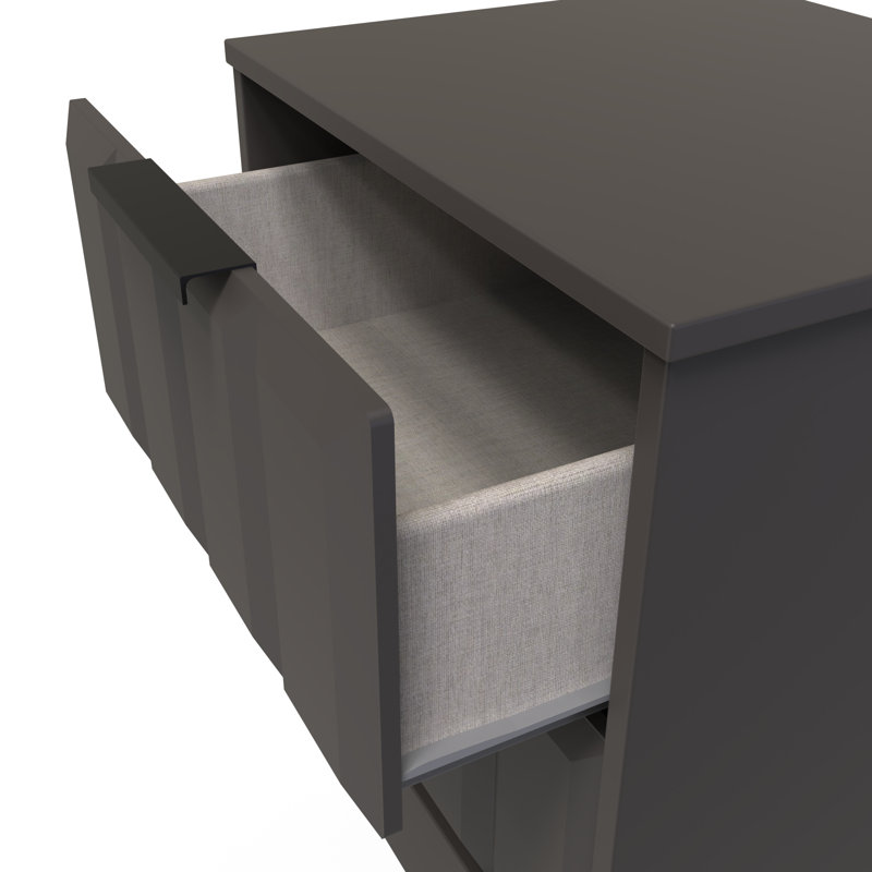 Doss 45 cm W Bedside Table, Graphite Black