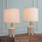 SIMPOL HOME 17.5 in. Ceramic Table Lamp with Natural White Linen Shade