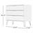 Rockefeller 35" Mid-Century Modern 3-Drawer Bachelor's Chest in Off White and Nature-870534835