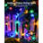 2 Pack Total 52FT 120 LED Flower Solar String Lights Outdoor Waterproof Fairy Lights For Garden Yard Fence Patio Christmas Tree Wedding Party Decor, Multicolor