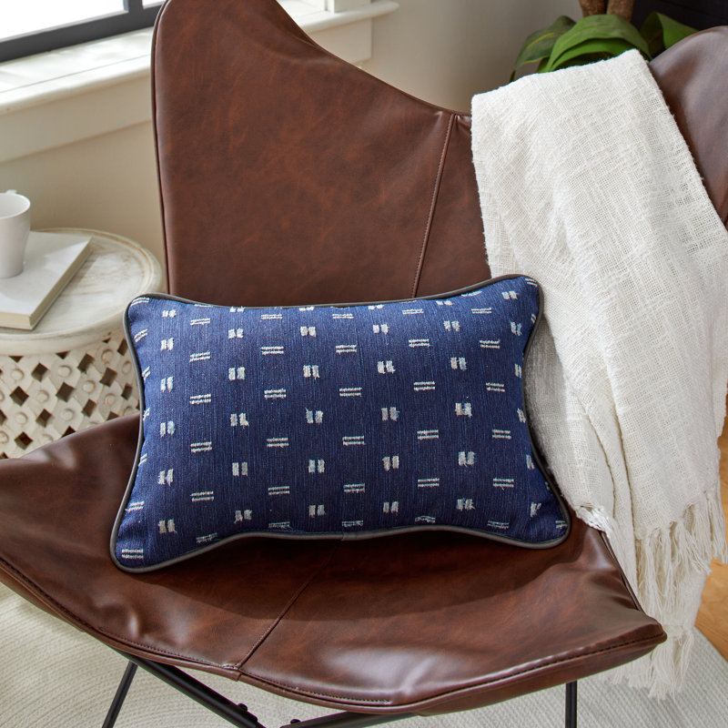 Coussin Zisper, Bleu, H 12 po x l 18 po