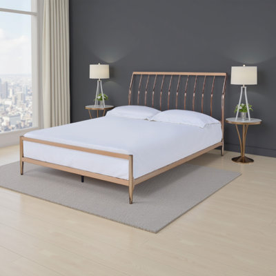 Breccia Sleight Queen Bed in Copper