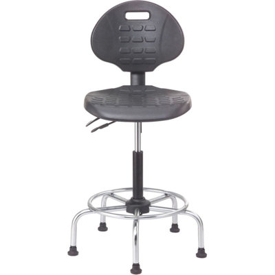 Backed Adjustable Height Ergonomic Industrial Stool Footring