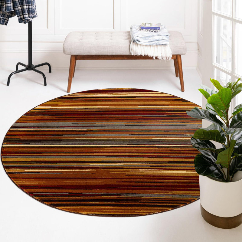 Ivetta Performance Abstract Indoor Rug, Round 7'10"