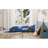 Blue Race Car Bed, Twin Size Wooden Platform, Wheels, Features, Comfortable, Safe, Storage At Bed Head Aesthetically , Design, Rack-1944154971