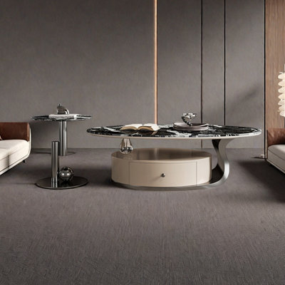 Light luxury oval marble coffee table