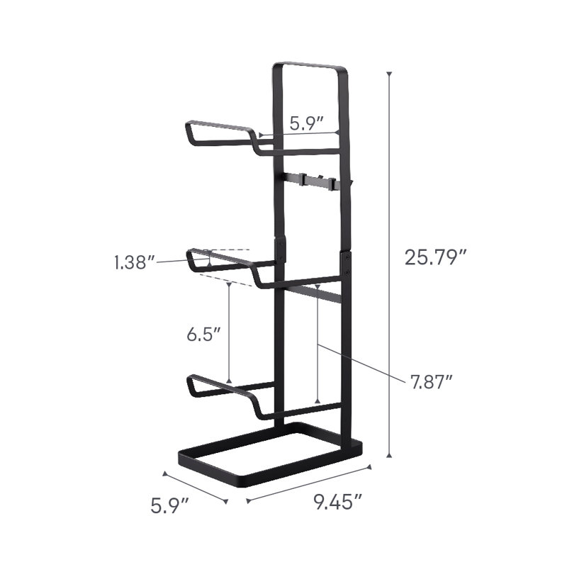 Support de rangement Yamazaki Home Fitness, acier, Noir