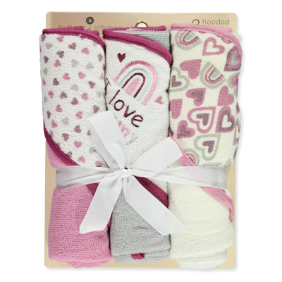 Baby 3 Pack Hooded Towels - I Love Mommy