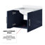 Meuble-lavabo simple bleu marine l 24 po x P 22 po, comptoir en quartz blanc, miroir et robinet 18 po