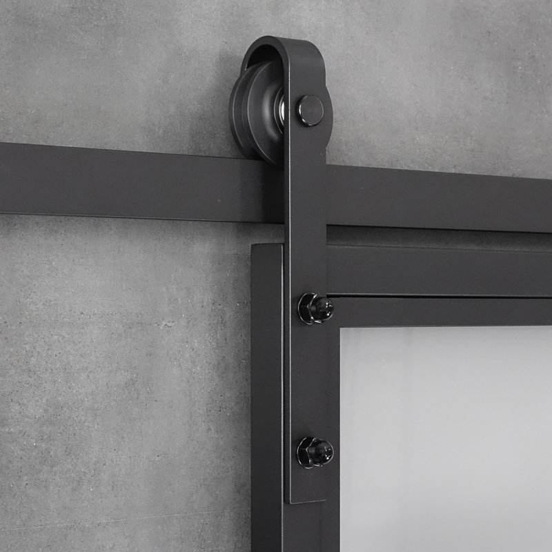Andersons Single Sliding Barn Door Hardware Kit, Black