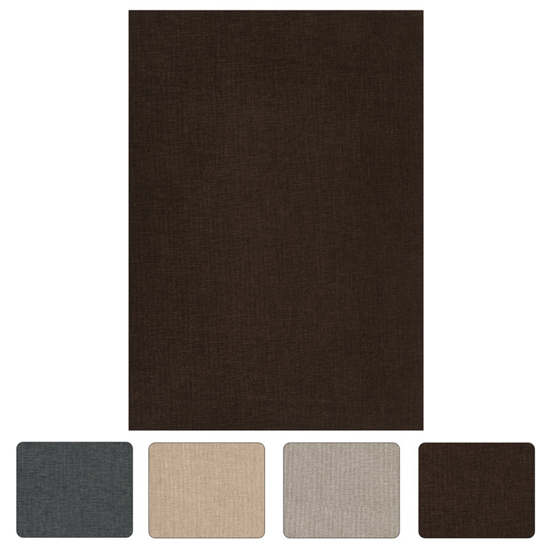 Tapis de couleur unie moderne lavable pour salon, salle à manger, chambre à coucher, Brun, Rectangle 6 pi x 9 pi