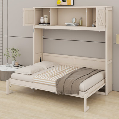 Space-Saving Murphy Bed with Built-In Storage Cabinets