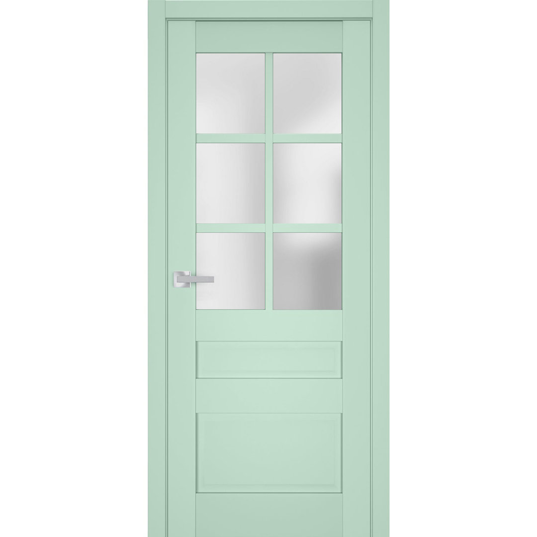 Veregio Frosted Glass Paneled Solid Manufactured Wood Standard Door SARTODOORS 