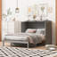 Lit escamotable pleine grandeur avec grands tiroirs de rangement, armoire-lit peu encombrante, conception en rotin, capacité de 450 lb, gris-129588150