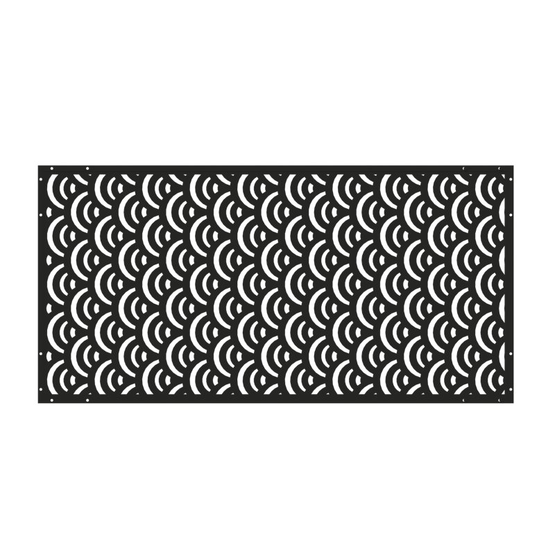 Modern Wave Garden Screen 120 X 60cm, Black