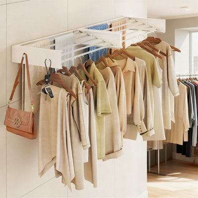 Collapsible Wall Mounted Drying Rack - Space-Saving For Laundry