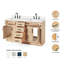 Meuble-lavabo double en bois massif Thornaby avec plateau en quartz Carrara de 1,5 po-915919275-938146493