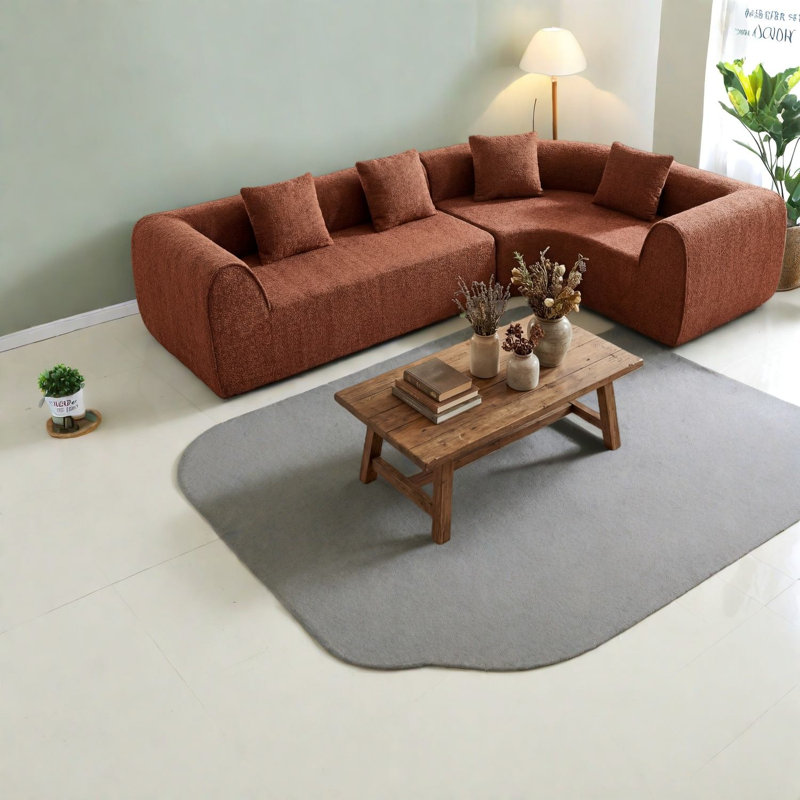 Canapés modulaires modernes en forme de L, confort en mousse durable, élégance de salon