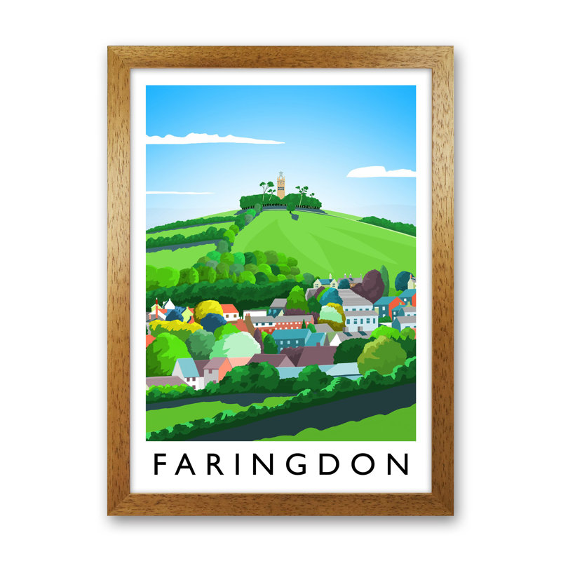 Faringdon Portrait by Richard O'Neill - Print, 34cm H x 25cm W x 3cm D, Brown Framed