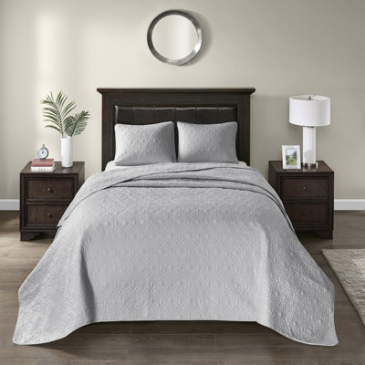 Grey King Reversible Bedspread With Pre-washed Cotton Fill Quilting & Filling