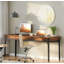 Bureau double extra long 78,7 pouces, poste de travail brun rustique avec 2 tiroirs et crochets pour un espace de travail commun