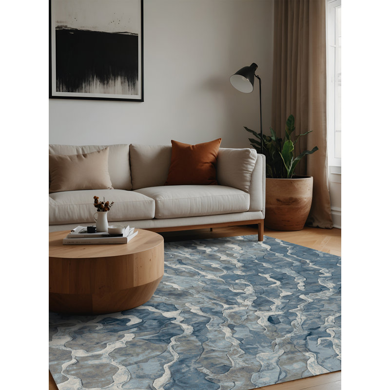 Tapis gris lavable à la machine, Carré 7 pi