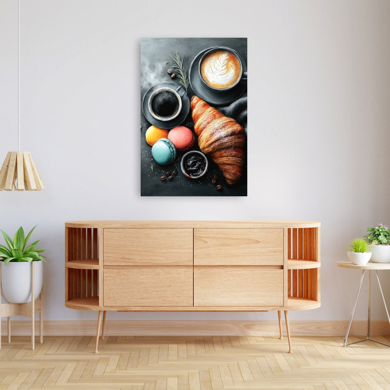 Cozy Coffee Petit déjeuner, art mural élégant, H 48 po x l 32 po