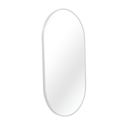 20x33 Inch Oval Silver Metal Wall Mirror - 4mm Hd Non Deformation Glass, Brushed Aluminum Frame, Shatterproof Film, Installation Guide For Everyone 20 X 33 Alloy Density Board, Kit With Screwdriver