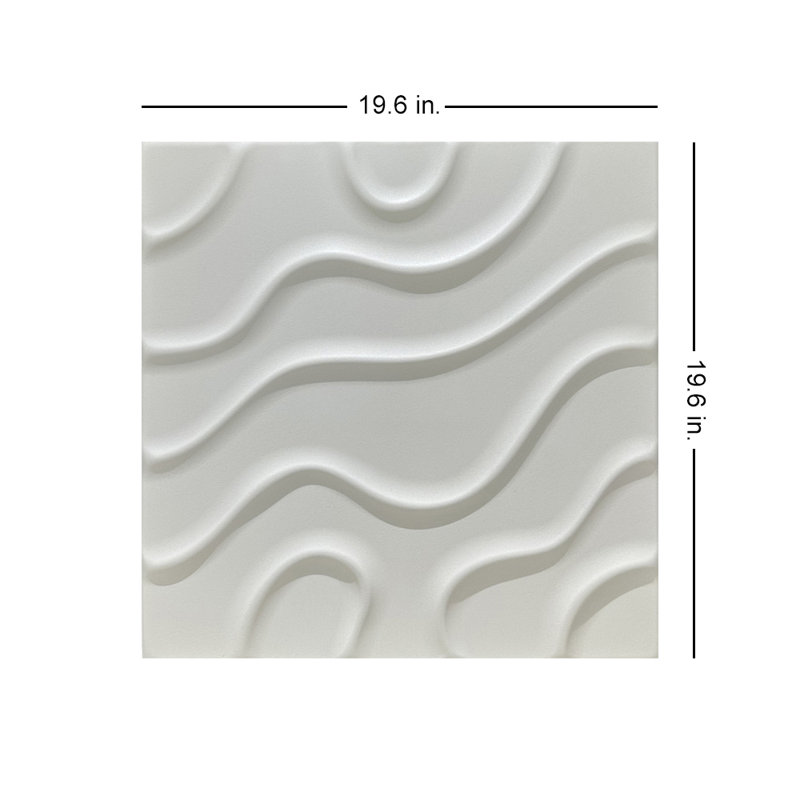 Art moderne - tuile de plafond à coller en mousse 1,6 pi x 1,6 pi, Blanc colombe